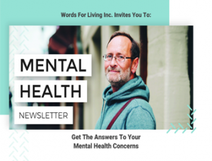 Mental Health Newsletter picture with man dressed in a green hoodie.